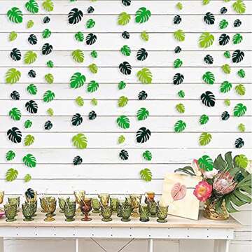 Tropical Decoration Green Palm Leaves Garland for Parties