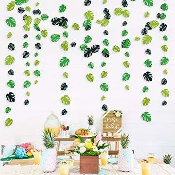 Tropical Decoration Green Palm Leaves Garland for Parties