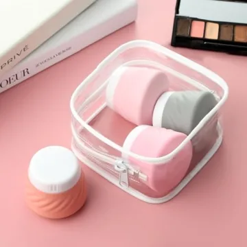 Gemice Travel Containers for Toiletries - Silicone Jars