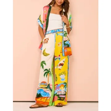 Rousytn Boho Print 2 Piece Lounge Set for Women