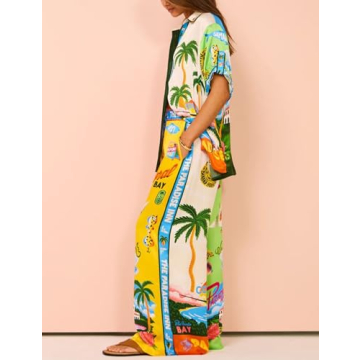 Rousytn Boho Print 2 Piece Lounge Set for Women