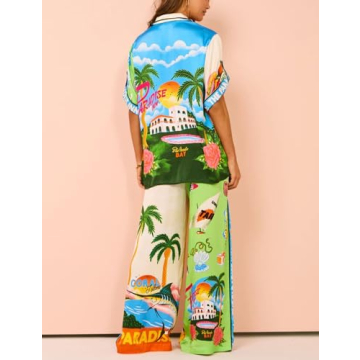 Rousytn Boho Print 2 Piece Lounge Set for Women