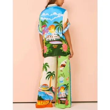 Rousytn Boho Print 2 Piece Lounge Set for Women