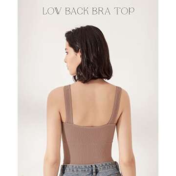 Eleplus 4 Pieces Comfy Cami Bra for Women Crop Top Yoga Bralette Longline Padded Lounge Bra Pack of 4 (color3, Large-X-Large)