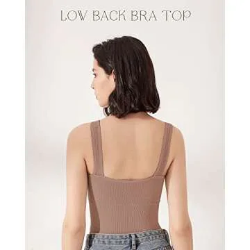 Eleplus 4 Pieces Comfy Cami Bra for Women Crop Top Yoga Bralette Longline Padded Lounge Bra Pack of 4 (color3, Large-X-Large)