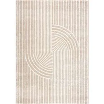 Abani Rugs Beige Arch Pattern Knot Modern Print Premium Area Rug - Contemporary No-Shed Neutral 6’ x 9’ Bedroom Rug