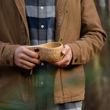 GCS Handmade Kuksa Wood Camp Mug with Fork and Spoon