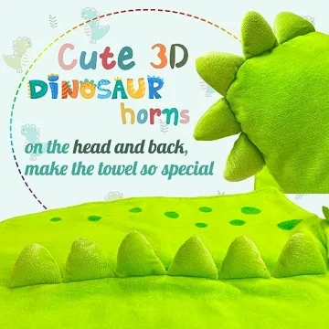 Maleroads Cotton Baby Bath Towel Hooded Dinosaur Style