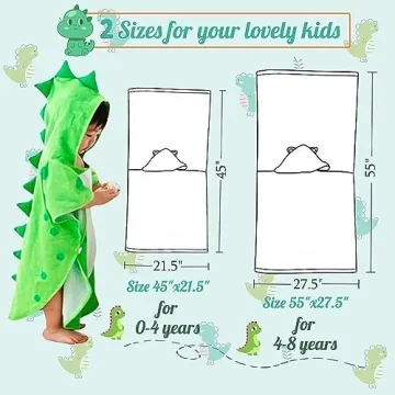 Maleroads Cotton Baby Bath Towel Hooded Dinosaur Style
