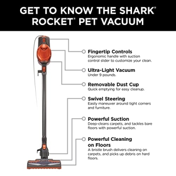 Shark Rocket Ultra-Light Vacuum Powerful Swivel Steering Cleaning