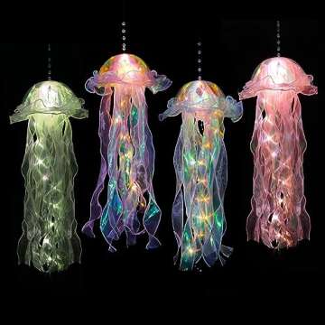 Glitter Iridescent Jellyfish Hanging Decor Jellyfish Kit for Under The Sea Little Mermaid Party Deco...