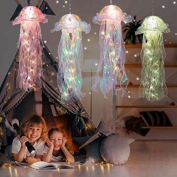 Glitter Iridescent Jellyfish Hanging Decor Jellyfish Kit for Under The Sea Little Mermaid Party Decoration Centerpiece Hanging Jelly Fish Decor Ocean Birthday Wedding Bridal Baby Shower Party Supplies
