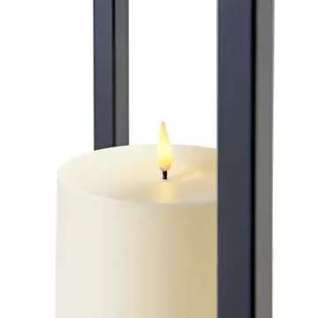 Elegant Black Lantern with Flameless Candle for Home Decor