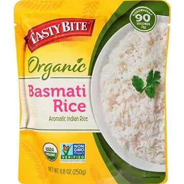 Tasty Bite Organic Basmati Rice, 8.8 Ounce, Ready to Eat, Microwavable, Vegan, Gluten-Free