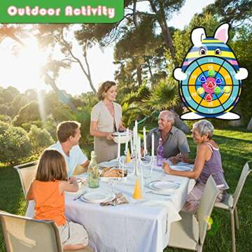 HONGID Easter Basket Stuffers,30" Bunny Dart Board With 12 Sticky Balls,Easter Eggs Filled,Easter Theme Party Favor,Easter Gifts for Boys Girls - Outdoor Indoor Kids Toys-Easter Decor Decorations