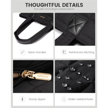 LOVEVOOK Puffer Tote Bag Lightweight Stylish Spacious