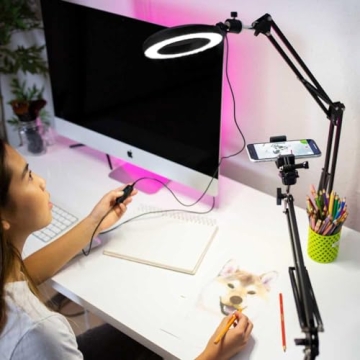 Adjustable Phone Ring Light: 8" LED for Every Occasion