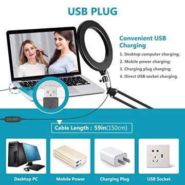 Adjustable Phone Ring Light: 8" LED for Every Occasion