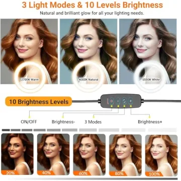 Adjustable Phone Ring Light: 8" LED for Every Occasion