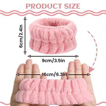 OROGHT Wrist Towels for Face Washing, Women's Microfiber Spa Wash Face Wrist Towel Band, Absorbent Wrist Sweatband for Girls, Prevent Water from Spilling Down Your Arms 8Pcs