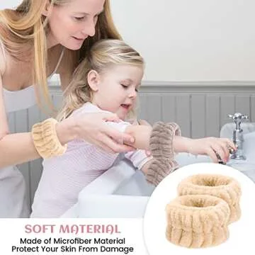 OROGHT Wrist Towels for Face Washing, Women's Microfiber Spa Wash Face Wrist Towel Band, Absorbent Wrist Sweatband for Girls, Prevent Water from Spilling Down Your Arms 8Pcs