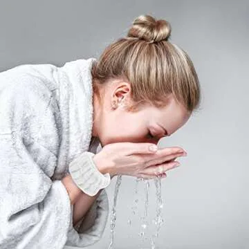 OROGHT Wrist Towels for Face Washing, Women's Microfiber Spa Wash Face Wrist Towel Band, Absorbent Wrist Sweatband for Girls, Prevent Water from Spilling Down Your Arms 8Pcs