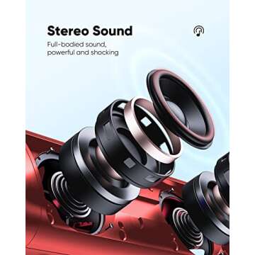 Bluetooth Speaker, IPX5 Waterproof Speaker with HD Sound, Up to 20H Playtime, TWS Pairing, BT5.3, Po...