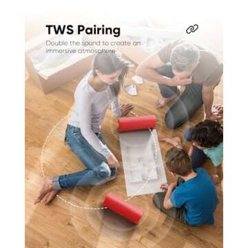 Bluetooth Speaker, IPX5 Waterproof Speaker with HD Sound, Up to 20H Playtime, TWS Pairing, BT5.3, Portable Wireless Speakers for Home/Party/Outdoor/Beach, Electronic Gadgets, Birthday Gift (Red)