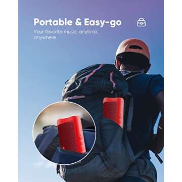 Bluetooth Speaker, IPX5 Waterproof Speaker with HD Sound, Up to 20H Playtime, TWS Pairing, BT5.3, Portable Wireless Speakers for Home/Party/Outdoor/Beach, Electronic Gadgets, Birthday Gift (Red)