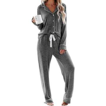 Aamikast Women's Button Down Pajama Set for Comfort