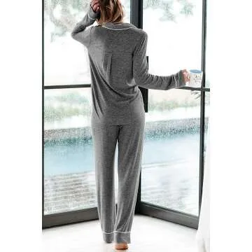 Aamikast Women's Button Down Pajama Set for Comfort