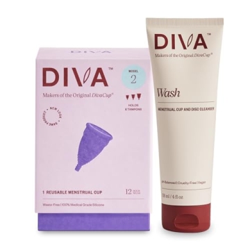 DIVA Cup & Diva Wash Combo Pack - Medical Grade Silicone Cup for Period Care - Reusable Menstrual Cu...