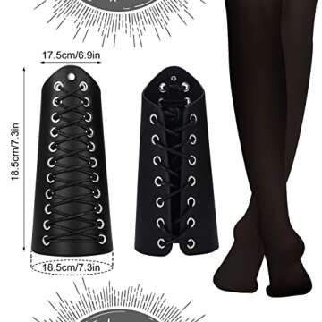 Jeyiour 5 Pcs Women Renaissance Fairy Costumes Set Medieval Hooded Robe Elf Ears Accessories for Halloween Cosplay (Black,XX-Large)