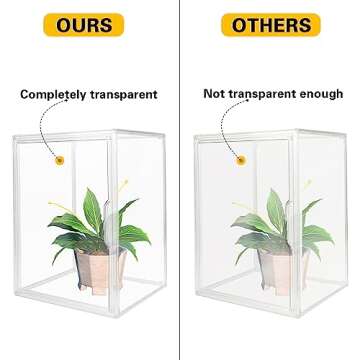 GUDEMAY Clear Stackable Plastic Storage Bins with Magnetic Lid, Dustproof Book & Cosmetic Display Cases, Large Figures Collectibles Showcase, Shoe Box, Protection Organizer (Transparent - 3 Pack)