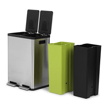 Hand-Free Dual Compartment Kitchen Trash Can - SIMPLI-MAGIC