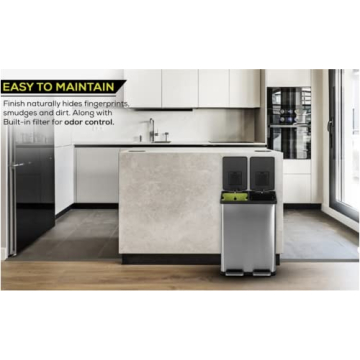Hand-Free Dual Compartment Kitchen Trash Can - SIMPLI-MAGIC