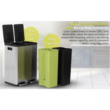 Hand-Free Dual Compartment Kitchen Trash Can - SIMPLI-MAGIC