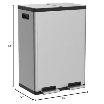 Hand-Free Dual Compartment Kitchen Trash Can - SIMPLI-MAGIC