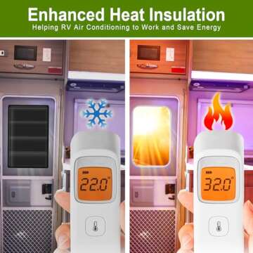 RV Door Window Shade Cover - Magnetic RV Blackout Window Cover with UV Protection and Privacy Features (25 * 16 in) Foldable Magnet Design, Waterproof Fabric, and Reflective Silver Coating