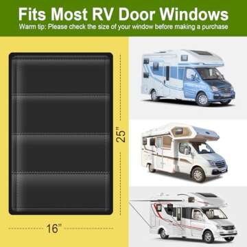 RV Door Window Shade Cover - Magnetic RV Blackout Window Cover with UV Protection and Privacy Features (25 * 16 in) Foldable Magnet Design, Waterproof Fabric, and Reflective Silver Coating