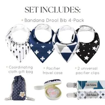 Dodo Babies Baby Bib Set with Clips - Gift-Ready!