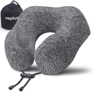 Napfun Premium Memory Foam Travel Pillow - Perfect for Airplane Travel