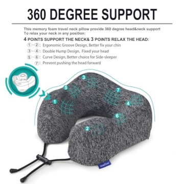 Napfun Memory Foam Travel Pillow for Ultimate Comfort