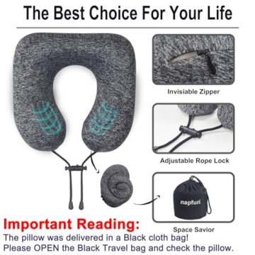 Napfun Memory Foam Travel Pillow for Ultimate Comfort