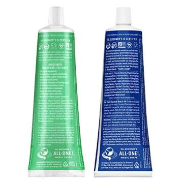 Dr. Bronner’s - All-One Toothpaste Variety Pack - Peppermint & Spearmint, 70% Organic Ingredients,...
