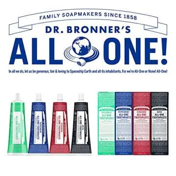 Dr. Bronner’s - All-One Toothpaste Variety Pack - Peppermint & Spearmint, 70% Organic Ingredients, Fluoride-Free, Helps Freshen Breath, Vegan (5oz, 2-Pack)