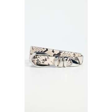 Madewell Women's Triple Metal Keeper Snake Print Belt, True Black Multi Snake, M