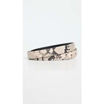 Madewell Women's Triple Metal Keeper Snake Print Belt, True Black Multi Snake, M