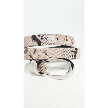 Madewell Women's Triple Metal Keeper Snake Print Belt, True Black Multi Snake, M