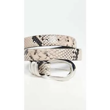 Madewell Women's Triple Metal Keeper Snake Print Belt, True Black Multi Snake, M
